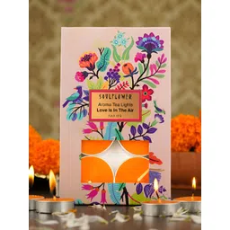 Soulflower Pink 6 Pieces Love Is In The Air Aroma Tea Light Candles-picture-34