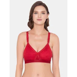 Souminie Red Solid Non Padded Minimizer Bra-picture-28