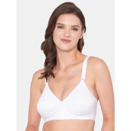 Souminie White Solid Plus Size Cotton Minimizer Bra-picture-14