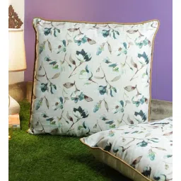 soumya White & Blue Floral Polyester Blend 24 x 24 Inches Cushion Covers (Set of 2)-picture-38