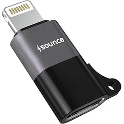 Sounce MFi Certified 8 Pin to USB-C Connector Portable High-Speed Fast Charging Data Sync Audio Support Reliable Mobile Phone Tablet Headphone Converter Multifunctional Cable Accessory Adapter Black-image-24