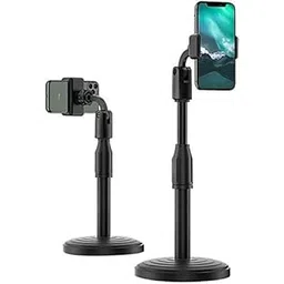 Sounce Phone Tabletop Stand Height Angle Adjustable Stand, Phone Holder for Desk Compatible with OnePlus Redmi Samsung Mi Oppo Vivo iPhone12 Mini 11 Pro Xs Xr X 8 7 Plus, All Smartphones (Black)-image-22