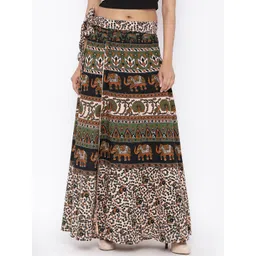 SOUNDARYA Ethnic Motifs Printed Pure Cotton Maxi Skirt-picture-22