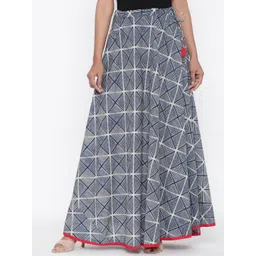 SOUNDARYA Geometric Printed Pure Cotton Maxi Skirt-picture-21
