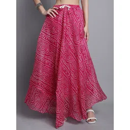 SOUNDARYA Printed Cotton Flared Maxi Skirt-picture-10