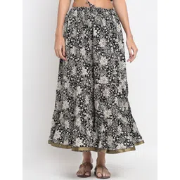 SOUNDARYA Printed Pure Cotton Flared Maxi Skirt-picture-13