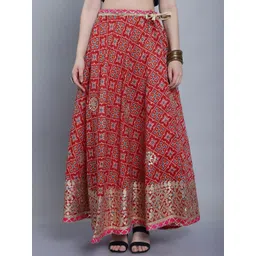 SOUNDARYA Printed Pure Cotton Flared Maxi Skirt-picture-12