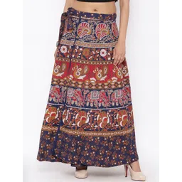 SOUNDARYA Printed Pure Cotton Maxi Wrap-Around Skirt-picture-37