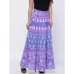 SOUNDARYA Printed Pure Cotton Wrap Maxi Skirt-picture-29