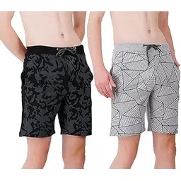 south city Men Black & Grey Cotton Regular Shorts for All Season- Running, Gym, Workout, Yoga Shorts -Pack of 2-picture-37