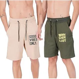 south city Southcity Men's Cotton Regular Shorts, Gym Workout Shorts, Running Shorts with Pockets - Pack of 2-picture-34