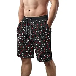 SOUTH CITY Southcity Men's Printed Casual Summer Cotton Regular Shorts, Workout Shorts, Elastic Waist, Running Shorts with Pockets-picture-13