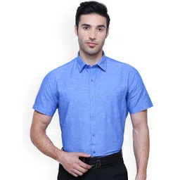 Southbay Men Blue Smart Slim Fit Self Design Formal Shirt-picture-32