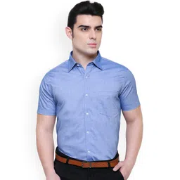 Southbay Men Blue Smart Slim Fit Solid Formal Shirt-picture-18