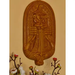 SOWPEACE Brown Wall Of Devi Terracotta Curio Showpiece-picture-24