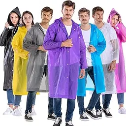 sox sense soft and ready Men's & Women's EVA Raincoat with Hood, Full Sleeves, Waterproof Poncho for Outdoor Activities, Random Colour-picture-10