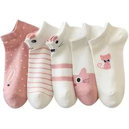 soxlife Women’s Ankle Socks – 5 Pair Pack | Cute Smile Face Design | Soft Cotton Breathable Low-Cut Socks for Girls & Ladies | Casual Daily Wear-picture-54