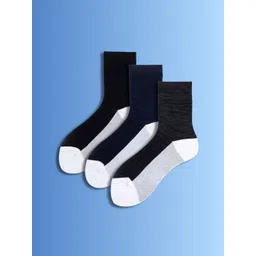 Soxytoes Unisex Pack Of 3 Colourblocked Pure Cotton Calf-Length Socks-picture-13