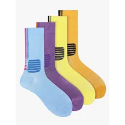 Soxytoes Unisex Pack Of 4 Patterned Cotton Calf Length Socks-picture-32