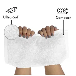 Space Fly Silverlive Cotton Fresh Loom 500 GSM Ultra Soft Face Towel for Women, Size-10x10 Inch, White Hanky (Set of 10) image 3