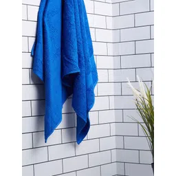 SPACES Blue Solid Cotton 450 GSM Bath Towels-picture-10
