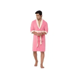 Spaces Cloudz Pink 300 GSM Cotton Medium Bathrobe-picture-24