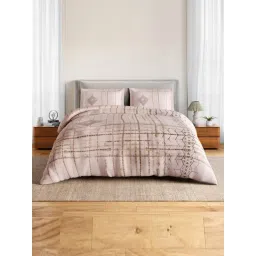 Spaces Cotton Blue Geometric 132 TC Double Size Bedsheet with 2 Pillow Covers-picture-24