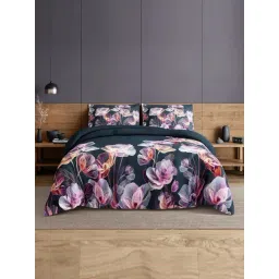 Spaces Cotton Teal Floral 210 TC Double Size Bedsheet-picture-31