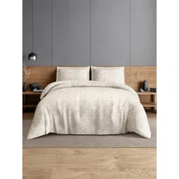 Spaces Cream Cotton Chintz Floral Printed 300 TC Double Bedsheet with 2 Pillow Covers-picture-41