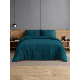 Spaces Dark Blue Cotton Chintz Floral Printed 300 TC Double Bedsheet with 2 Pillow Covers-picture-40