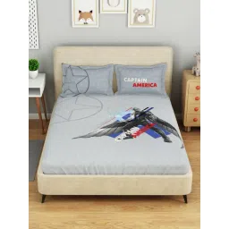 Spaces Oyster Mushroom Cotton Printed 132 TC Double Bedsheet with 2 Pillow Covers-picture-32