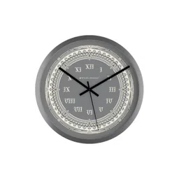 Spaces Unhooked Silver-Toned & Grey Printed Contemporary Wall Clock-picture-36