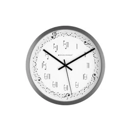 Spaces Unhooked Silver-Toned & White Printed Contemporary Wall Clock-picture-25