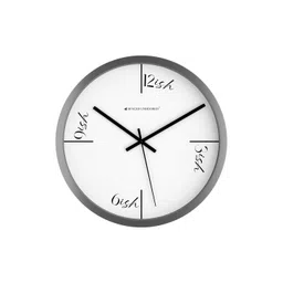 Spaces Unhooked Silver-Toned & White Printed Contemporary Wall Clock-picture-34