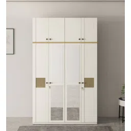spacewood Lilly 4 Door Wardrobe With Loft And Mirror In Kingston White Finish With Locker And Drawer-picture-32