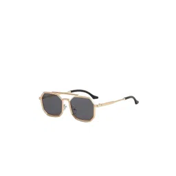 SPADEACES Men UV Protected Octagon Sunglasses GOLD BLACK HEXAGUN -64-picture-17