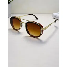 SPADEACES Men UV Protected Round Sunglasses image 2