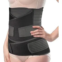 SpadeAces Neoprene 3 In 1 Postpartum Belly Band Post Pregnancy Abdominal Belt For Women After Birth Belly/Waist/Pelvis Wrap Postnatal Shapewear (Free Size) (BLACK) image 1