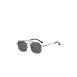 SPADEACES Unisex Aviator Sunglasses with UV Protected Lens SILVER BLACK HEXAGUN -83-picture-37