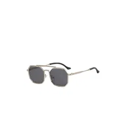 SPADEACES Unisex Black Lens & Gunmetal-Toned Aviator Sunglasses with-picture-26