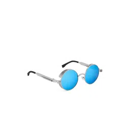 SPADEACES Unisex Blue Lens & Silver-Toned Round Sunglasses with-picture-28