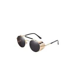 SPADEACES Unisex Full Rim Round Black Lens & Gold-Toned Round Sunglasses-picture-17