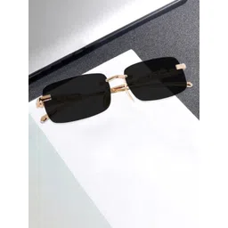 SPADEACES Unisex Kids Black Lens & Gold-Toned Rectangle Sunglasses with-picture-10