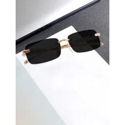 SPADEACES Unisex Kids Black Lens & Gold-Toned Rectangle Sunglasses with-picture-19