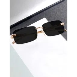SPADEACES Unisex Kids Black Lens & Gold-Toned Rectangle Sunglasses with-picture-25