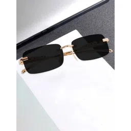 SPADEACES Unisex Kids Black Lens & Gold-Toned Rectangle Sunglasses with-picture-20