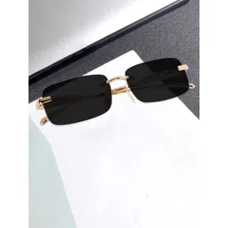 SPADEACES Unisex Kids Black Lens & Gold-Toned Rectangle Sunglasses with-picture-16