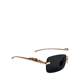 SPADEACES Unisex Kids Black Lens & Gold-Toned Rectangle Sunglasses with image 3