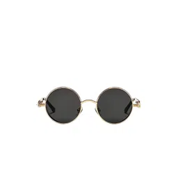 SPADEACES Unisex Kids Black Lens & Gold-Toned Round Sunglasses with-picture-52