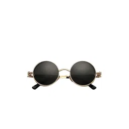 SPADEACES Unisex Kids Black Lens & Gold-Toned Round Sunglasses with-picture-37